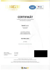 certifikat banet stn en iso 9001